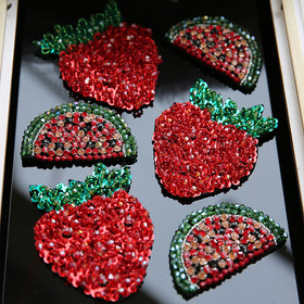 3D Watermelon and Strawberry beaded Diamond Patch