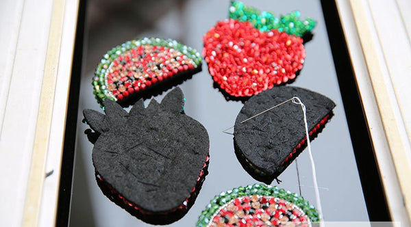 3D Watermelon and Strawberry beaded Diamond Patch