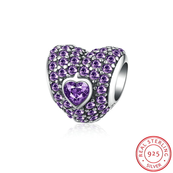 Heart Shape Diamond Charm Beads