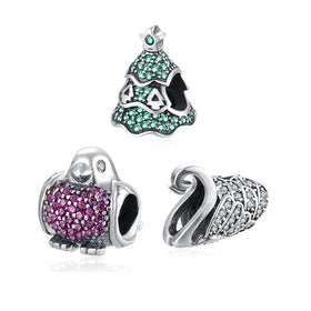 925 Sterling Silver Diamond DIY Charm Beads