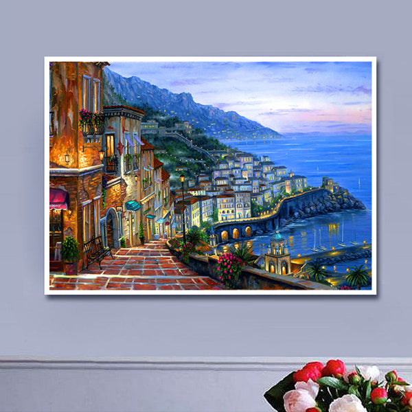 Seaside Town DIY Diamond Beads Embroidery