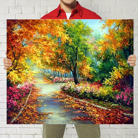 Autumn Forest Woods Mosaic Full Diamond Embroidery