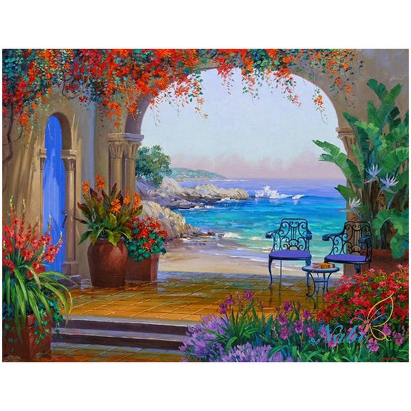 Seaside Town DIY Diamond Beads Embroidery