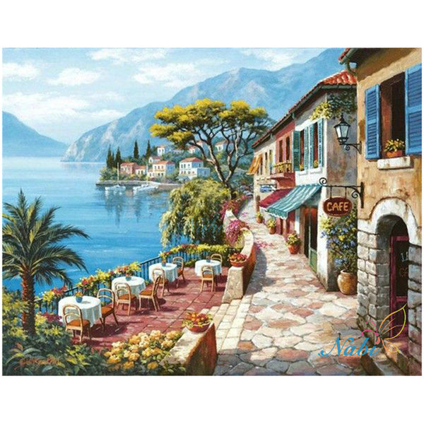 Seaside Town DIY Diamond Beads Embroidery