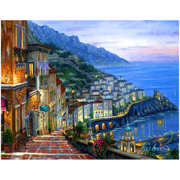 Seaside Town DIY Diamond Beads Embroidery