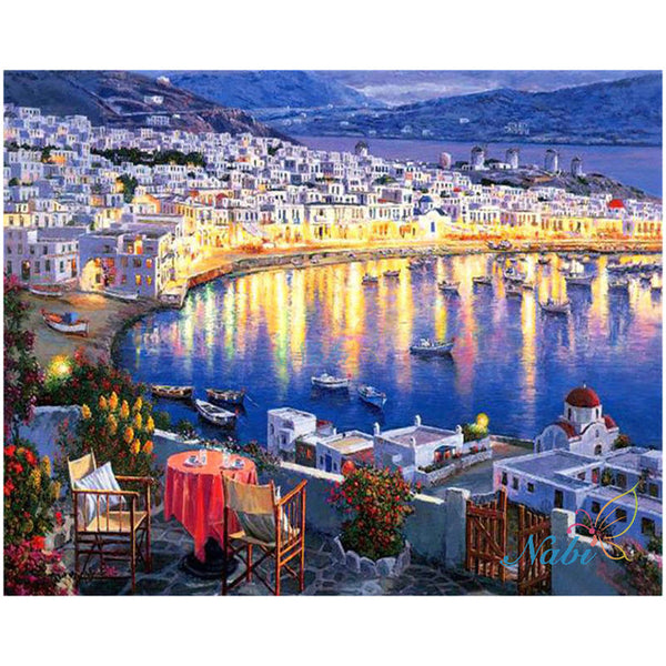 Seaside Town DIY Diamond Beads Embroidery
