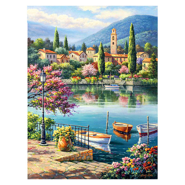 Seaside Town DIY Diamond Beads Embroidery