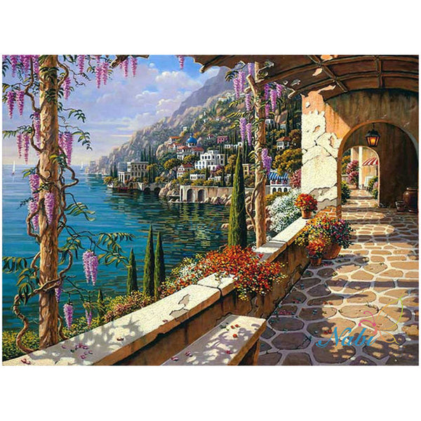 Seaside Town DIY Diamond Beads Embroidery