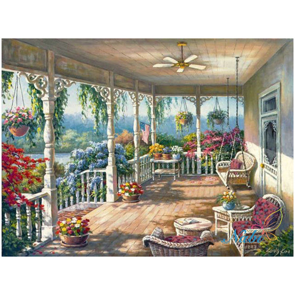 Seaside Town DIY Diamond Beads Embroidery