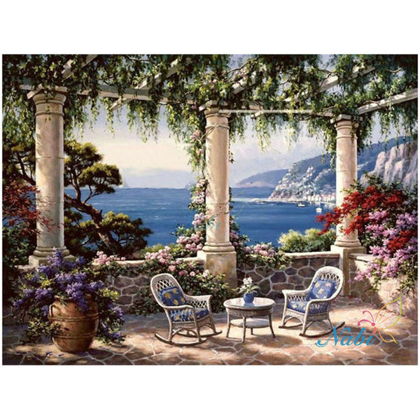 Seaside Town DIY Diamond Beads Embroidery