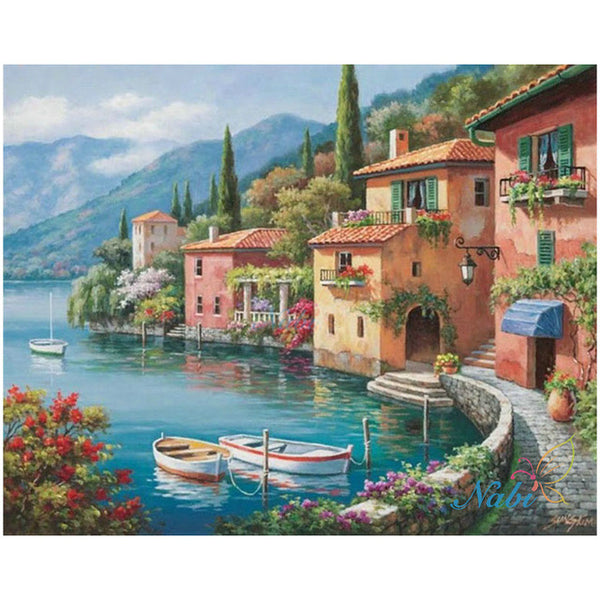 Seaside Town DIY Diamond Beads Embroidery