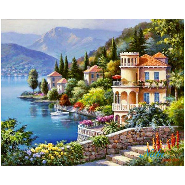 Seaside Town DIY Diamond Beads Embroidery