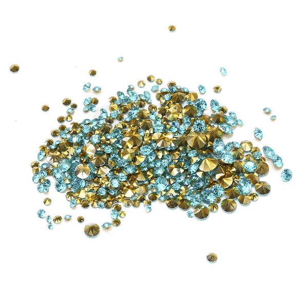 Aquamarine Glue On Diamond Beads DIY